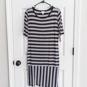 NWT NEW BLUE BLACK STRIPED JULIA DRESS M